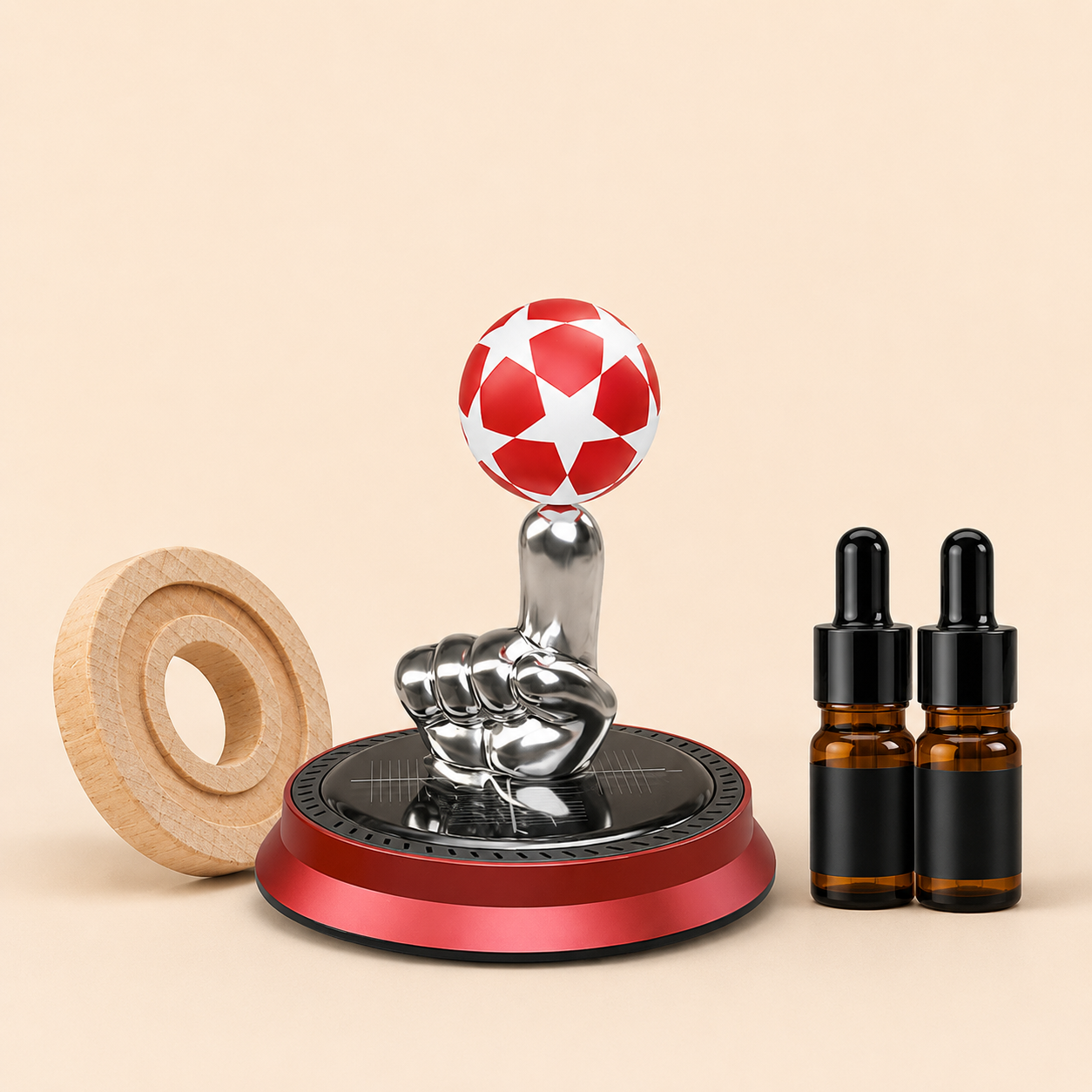 ⚽Last Day:49% OFF🚗Solar Rotating Football Car Air Freshener & Aromatherapy Diffuser – Reusable Ornament for Car, Office & Home