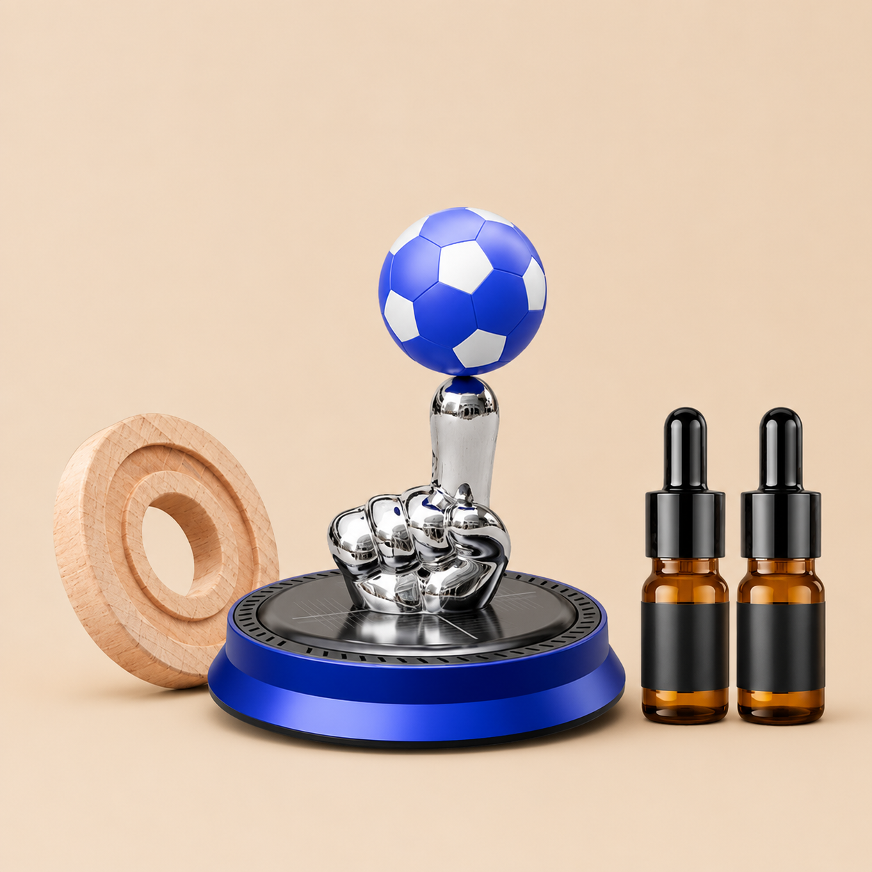 ⚽Last Day:49% OFF🚗Solar Rotating Football Car Air Freshener & Aromatherapy Diffuser – Reusable Ornament for Car, Office & Home