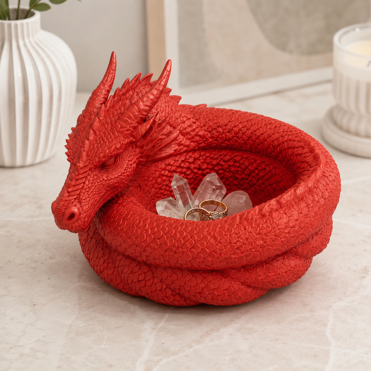 🔥LAST DAY 50% OFF - 🐉 Hand-Painted Dragon Catchall Bowl | Limited Fantasy Decor ✨