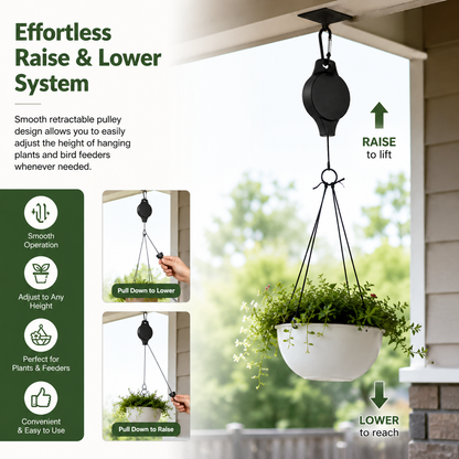 🌸 Buy one get one free 🌸Plant Pulley Set for Garden Baskets Pots, Birds Feeder🐦