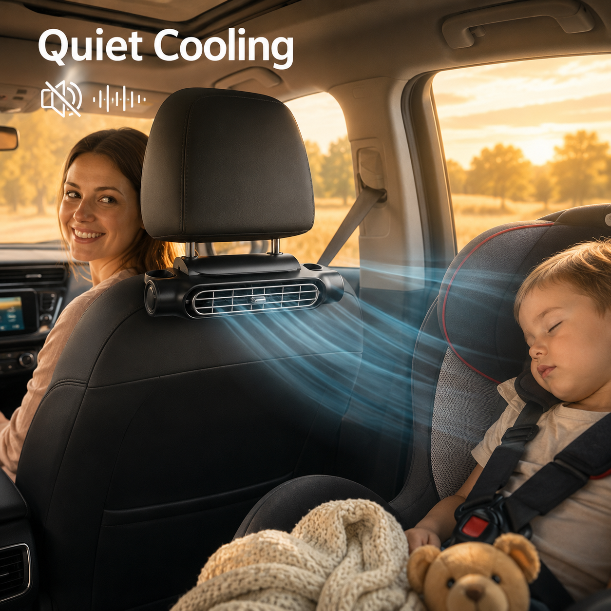 🔥HOT SALE 55% OFF❄️💨 Powerful Airflow Car Seat Fan