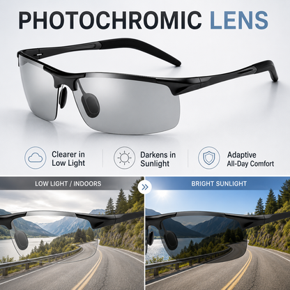 🕶️🚗 2026 Day & Night Photochromic Polarized Sunglasses with Anti-Glare Polarized Lenses