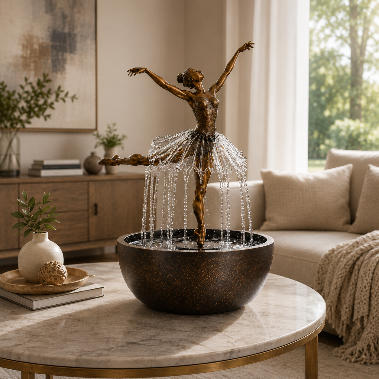 🎁Elegant Ballerina Waterfall Fountain