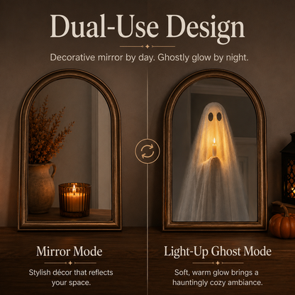 🎃🕯️ Vintage Ghost Mirror Decoration