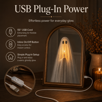 🎃🕯️ Vintage Ghost Mirror Decoration