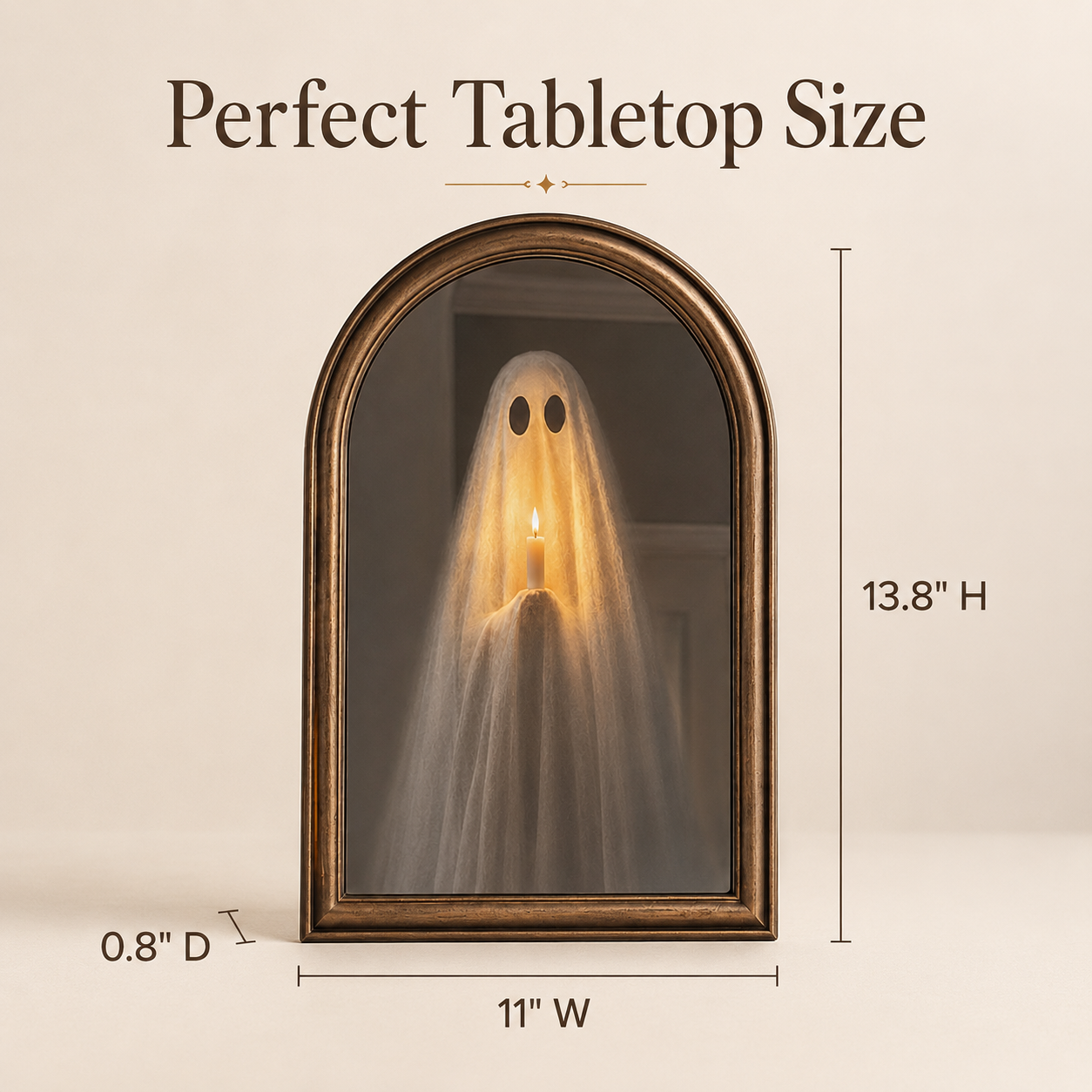 🎃🕯️ Vintage Ghost Mirror Decoration