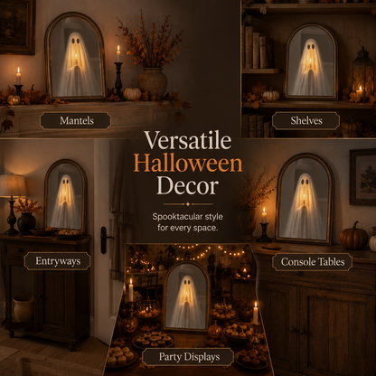 🎃🕯️ Vintage Ghost Mirror Decoration