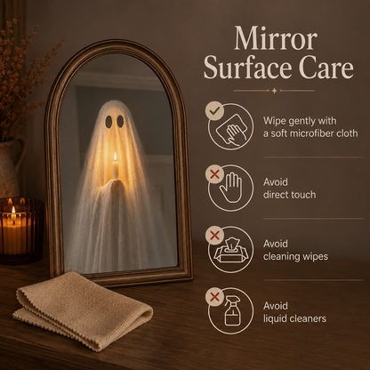 🎃🕯️ Vintage Ghost Mirror Decoration