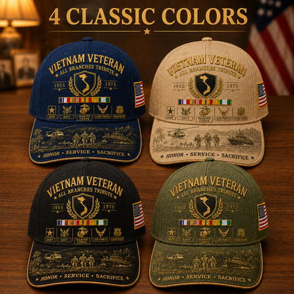 us🚁🎖️Vietnam Veteran United Services Tribute Cap – Honor, Service & Sacrifice 1955–1975