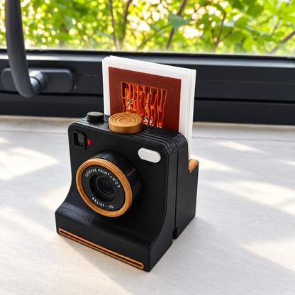 Vintage Camera Latte Art Maker – Mechanical Coffee Stencil Printer for Picture-Perfect Drinks