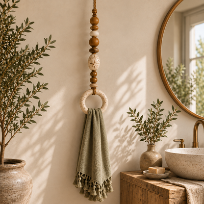 Boho Beaded Towel Hanger