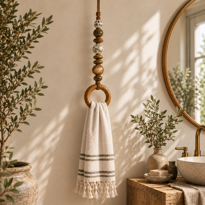 Boho Beaded Towel Hanger