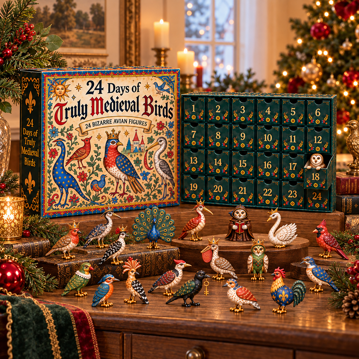 Medieval birds displayed in home