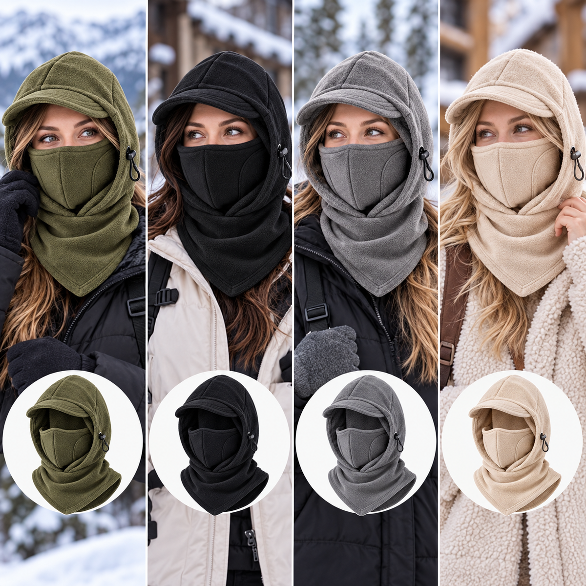 🔥Fleece Double Layer Integrated Mask Hat
