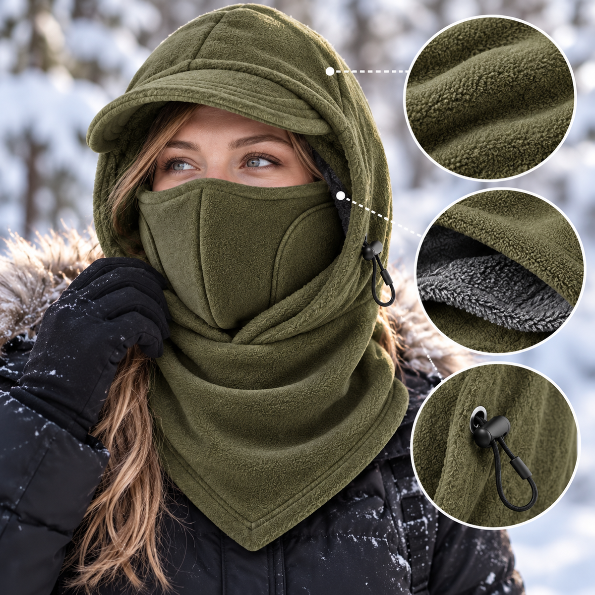 🔥Fleece Double Layer Integrated Mask Hat