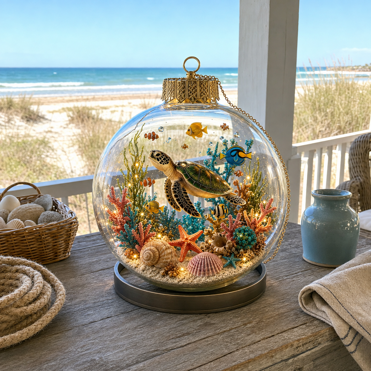 🌊Summer Ocean Animal Lighted Diorama Ornament – 🎁8 Magical Coastal Designs