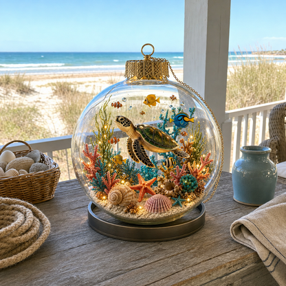 🌊Summer Ocean Animal Lighted Diorama Ornament – 🎁8 Magical Coastal Designs