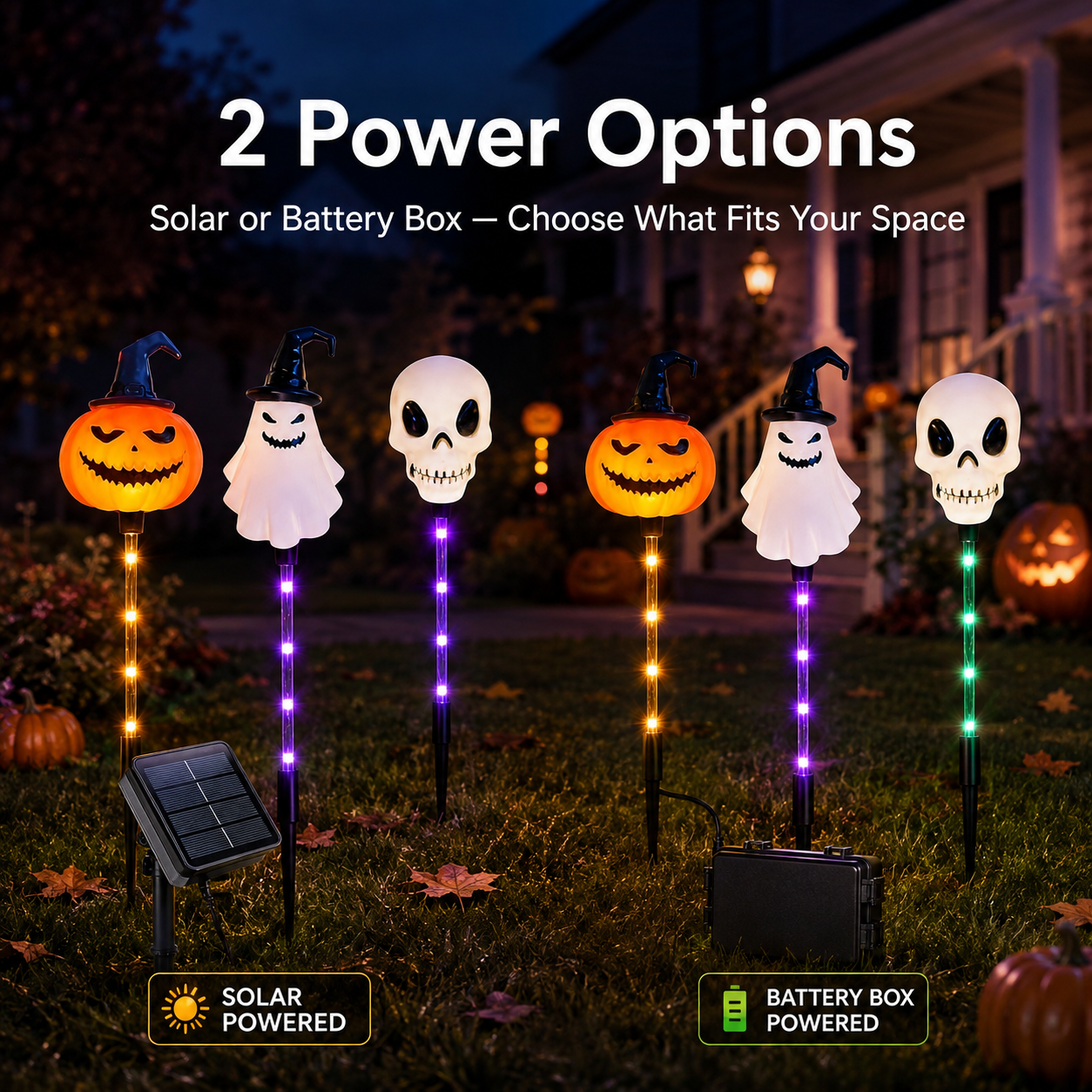 🎃 Halloween Special Offer 👻 Glowing Pumpkin, Ghost & Skull Pathway Lights ✨