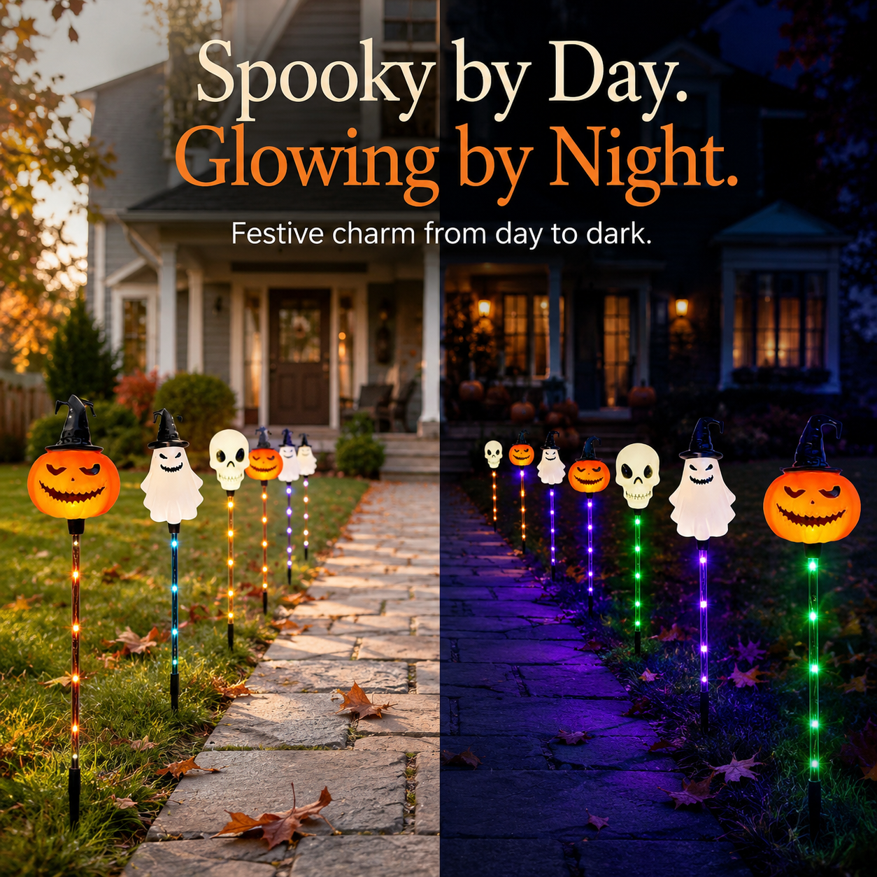 🎃 Halloween Special Offer 👻 Glowing Pumpkin, Ghost & Skull Pathway Lights ✨
