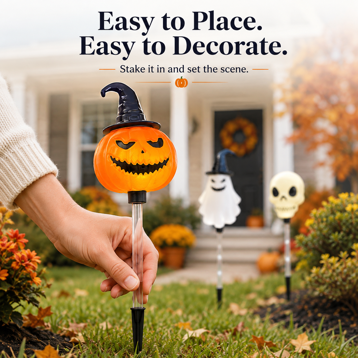 🎃 Halloween Special Offer 👻 Glowing Pumpkin, Ghost & Skull Pathway Lights ✨