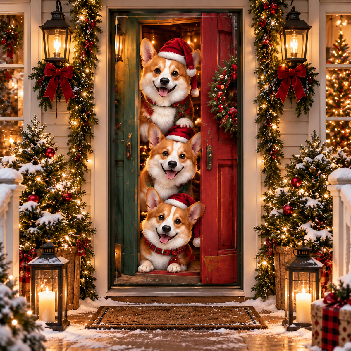 🎄🐾Peekaboo Christmas Door Curtain™ – Cute Holiday Animals Bringing Your Front Door To Life