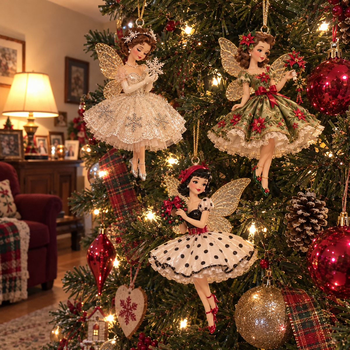 Vintage Fairy Christmas Ornaments