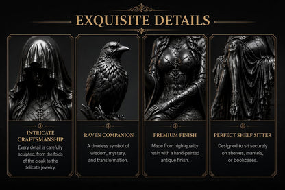 🔥Last Day 50% OFF 🖤 Gothic Raven Shelf Sitter Statue