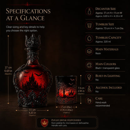 🔥Last Day 49% OFF - 🦇🍺Gothic Vampire Castle Whisky Decanter & Tumbler