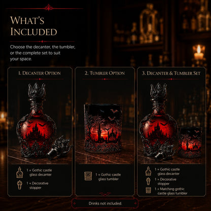 🔥Last Day 49% OFF - 🦇🍺Gothic Vampire Castle Whisky Decanter & Tumbler