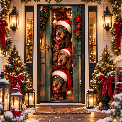 🎄🐾Peekaboo Christmas Door Curtain™ – Cute Holiday Animals Bringing Your Front Door To Life