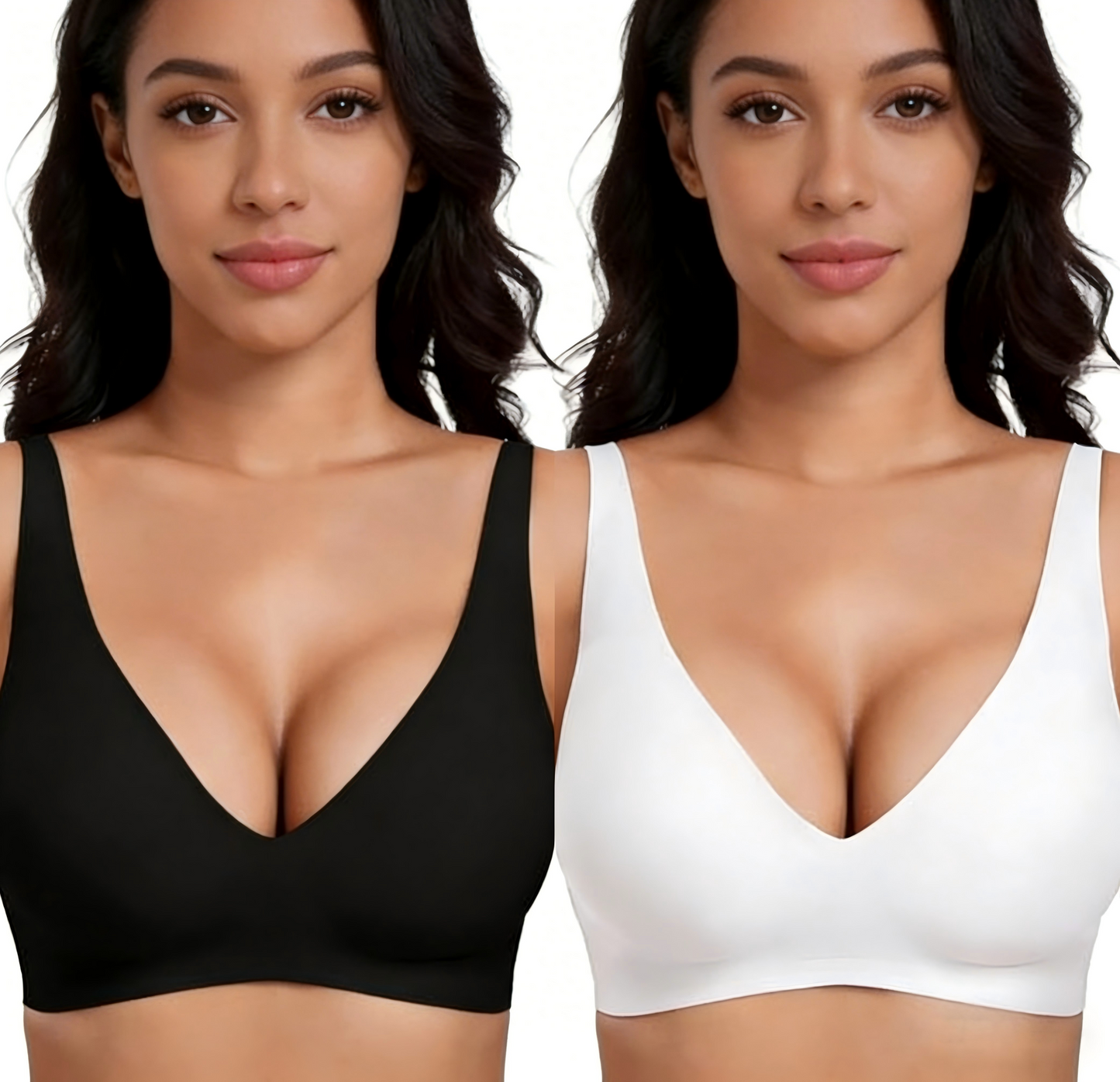 💗Summer Hot Sale⚡50K+ SOLD💕 Jelly Wireless Womens Comfortable Wireless Bras Push Up Bralettes Seamless T-shirts Bras Deep V Everyday Bras