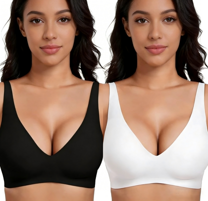 💗Summer Hot Sale⚡50K+ SOLD💕 Jelly Wireless Womens Comfortable Wireless Bras Push Up Bralettes Seamless T-shirts Bras Deep V Everyday Bras