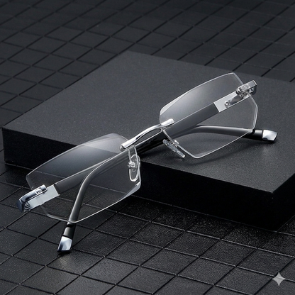 🔥 Intelligent Auto-Focus Zoom Glasses👓 - Blue Light Blocking & Anti-Eye Strain Rimless Eyewear