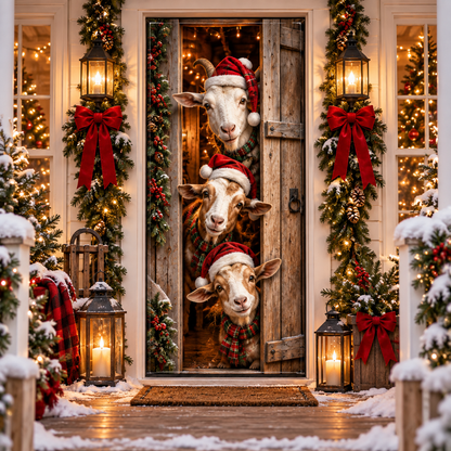 🎄🐾Peekaboo Christmas Door Curtain™ – Cute Holiday Animals Bringing Your Front Door To Life