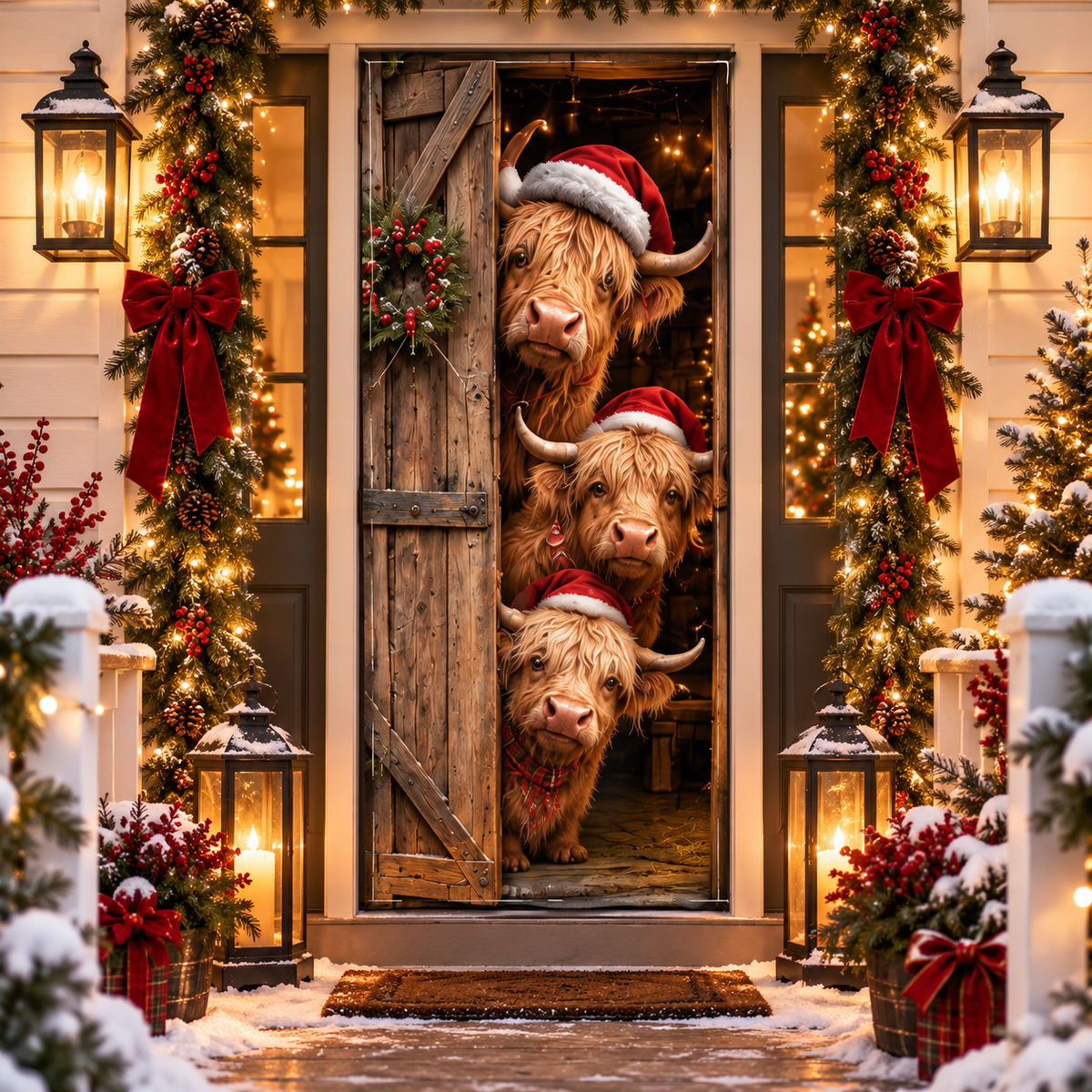 🎄🐾Peekaboo Christmas Door Curtain™ – Cute Holiday Animals Bringing Your Front Door To Life
