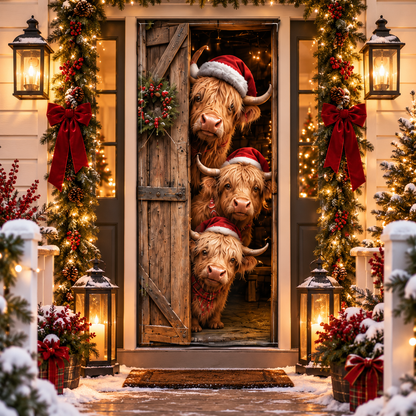 🎄🐾Peekaboo Christmas Door Curtain™ – Cute Holiday Animals Bringing Your Front Door To Life