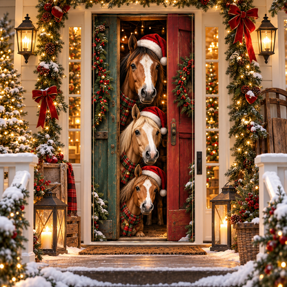 🎄🐾Peekaboo Christmas Door Curtain™ – Cute Holiday Animals Bringing Your Front Door To Life