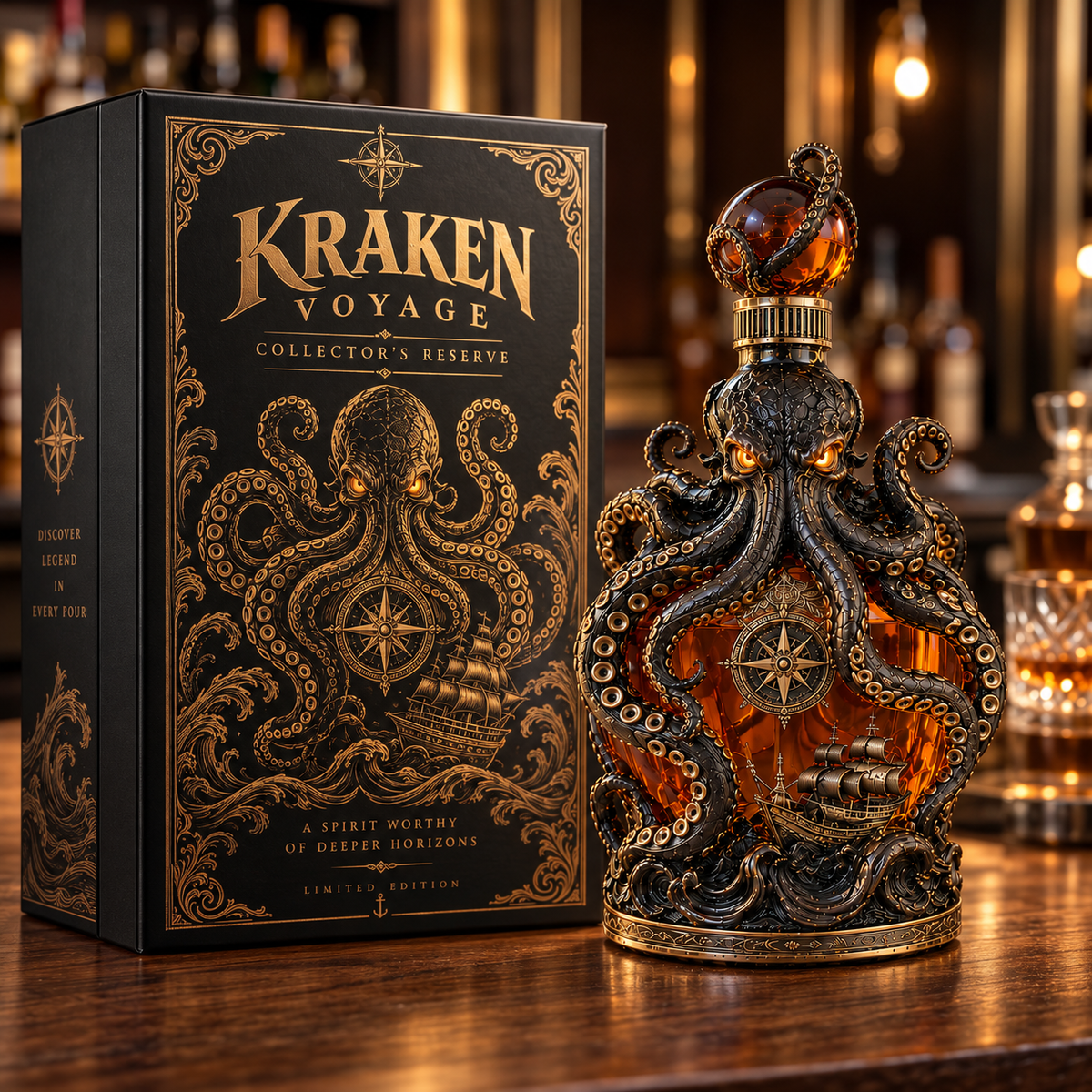 Kraken Voyage decorative decanter