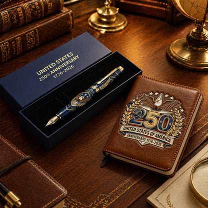 USA 250th Anniversary Commemorative Notebook & Pen Gift Set