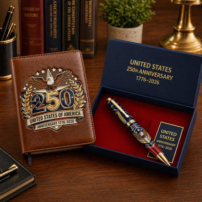 USA 250th Anniversary Commemorative Notebook & Pen Gift Set