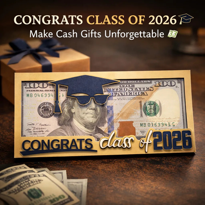 Graduation 2026 Money Holder-Unique Wooden Cash Gift Box for Class of 2026, Creative Graduation Gift for Seniors