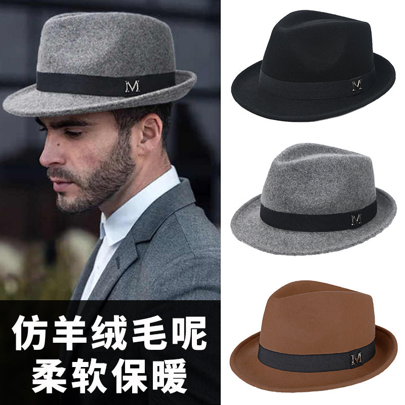 New Cross-Border Woolen Western Cowboy Hat for Autumn and Winter, Versatile Warm Felt Hat That Makes the Head Look Smaller
