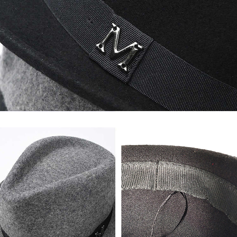 New Cross-Border Woolen Western Cowboy Hat for Autumn and Winter, Versatile Warm Felt Hat That Makes the Head Look Smaller