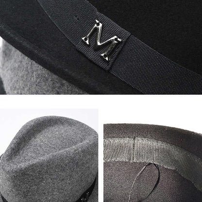 New Cross-Border Woolen Western Cowboy Hat for Autumn and Winter, Versatile Warm Felt Hat That Makes the Head Look Smaller