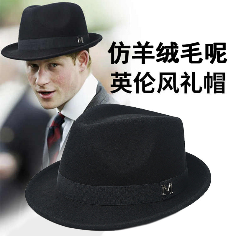 New Cross-Border Woolen Western Cowboy Hat for Autumn and Winter, Versatile Warm Felt Hat That Makes the Head Look Smaller