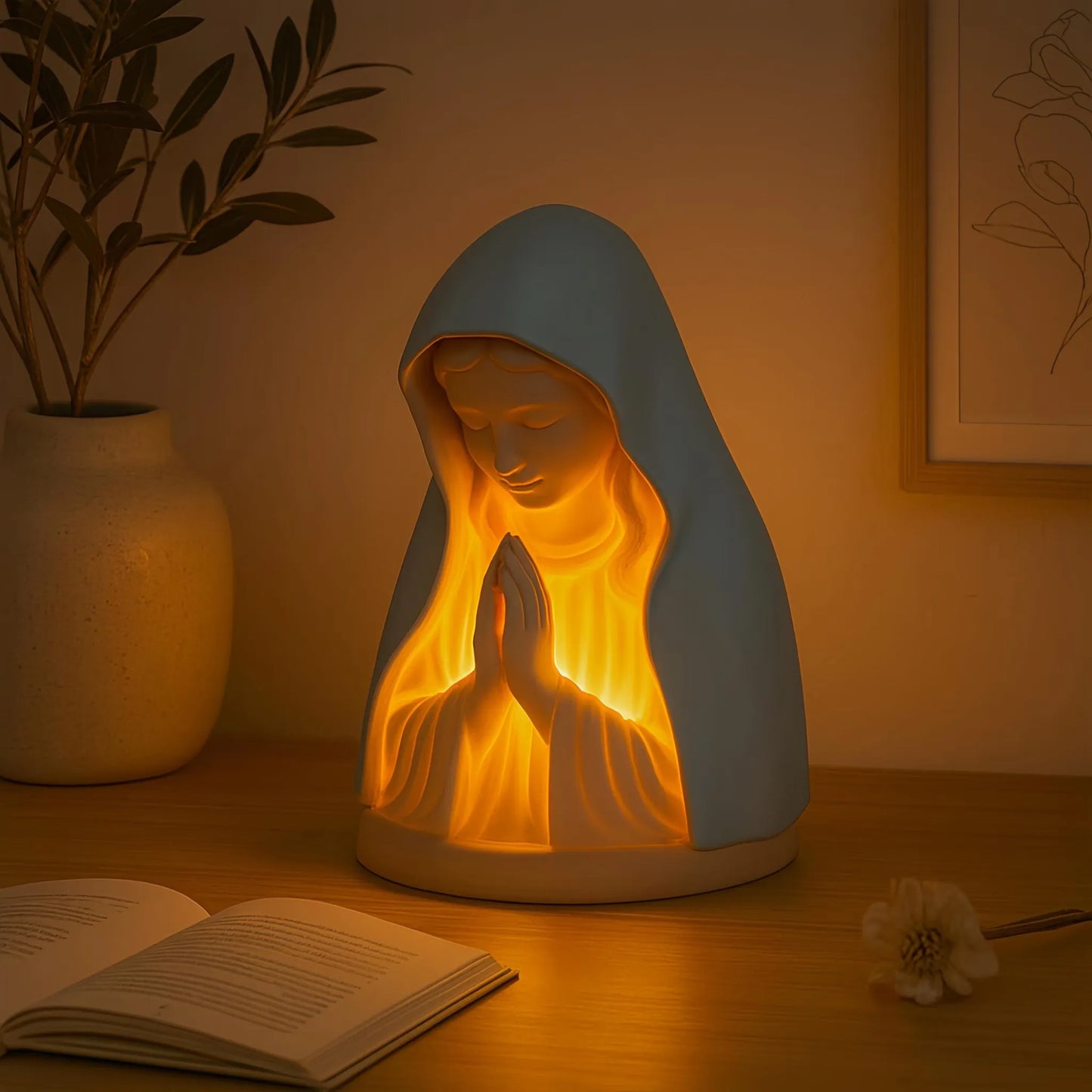 ✝️ Handmade Resin Virgin Mary Night Light – A Gentle Glow of Peace & Protection