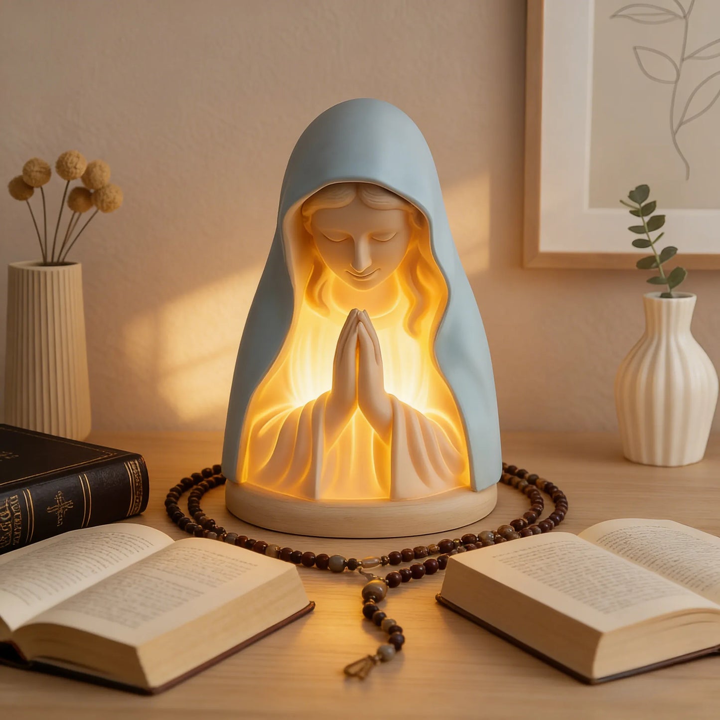 ✝️ Handmade Resin Virgin Mary Night Light – A Gentle Glow of Peace & Protection