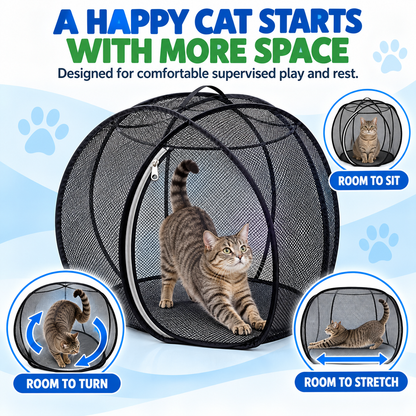 🐱🌿 FreshAir Cat Haven™ – Pop-Up Mesh Playpen