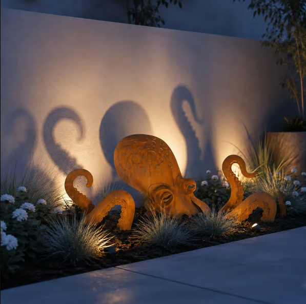 🐙Rust Patina Giant Octopus Garden Sculpture