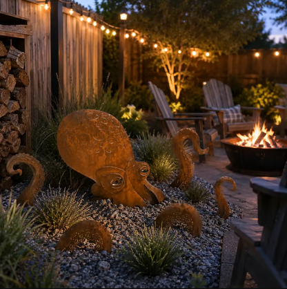 🐙Rust Patina Giant Octopus Garden Sculpture
